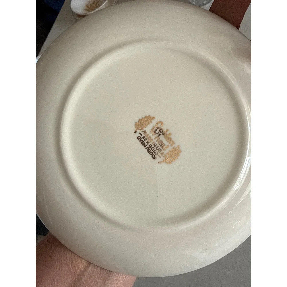 Golden Wheat Vintage 22K Gold Trim‎ 6.25 inch Bread Side Plate Made in USA